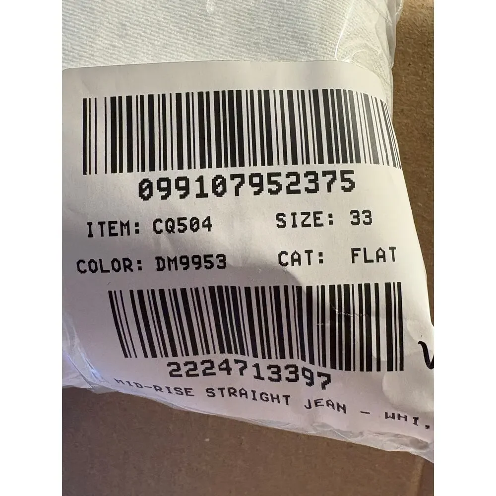 J Crew Mid Rise Straight Jeans 33 White NWT All Day Stretch Denim CQ504